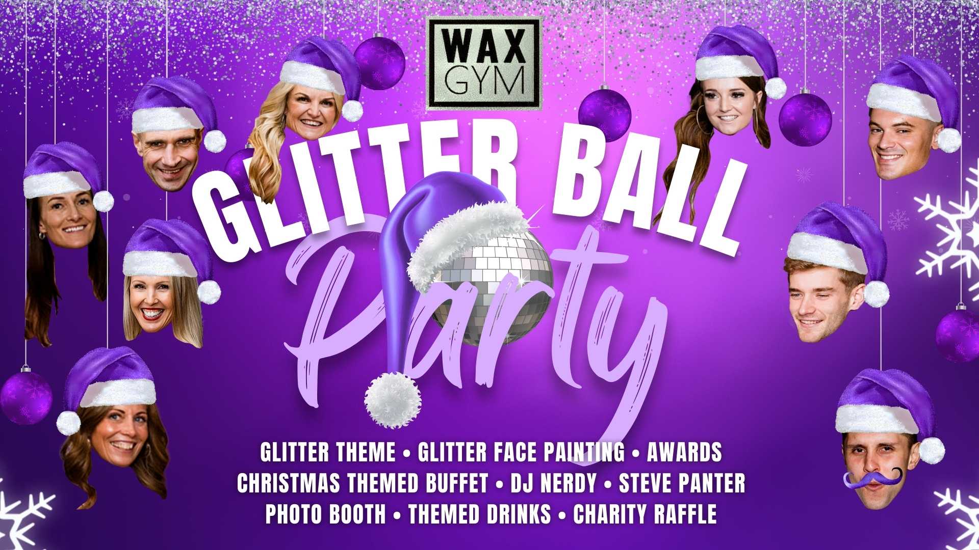 WAX Gym XMAS Glitter Ball Party WAX Events Co WAX Gym XMAS Glitter Ball Party WAX Events Co