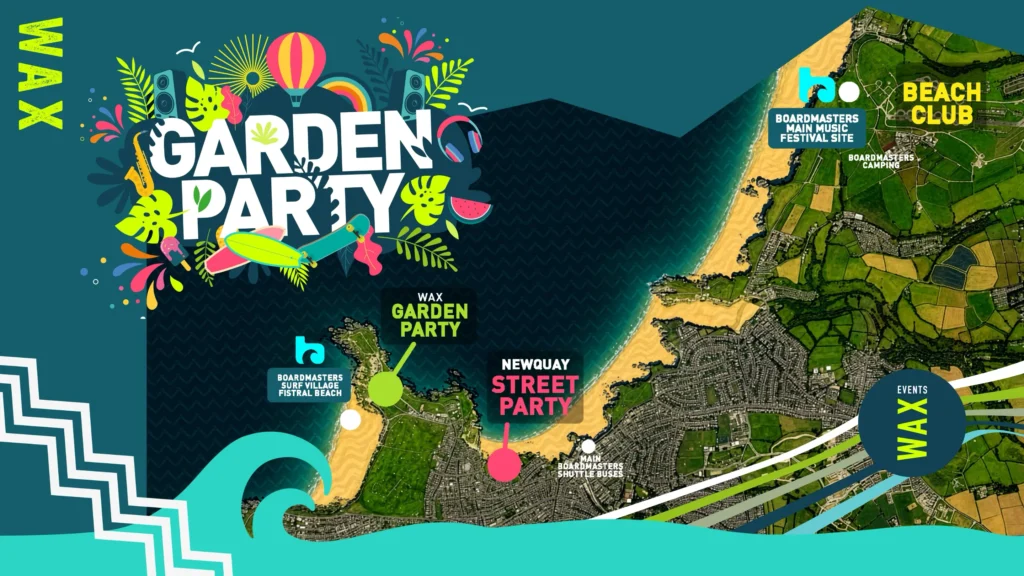 WAX Daytime Parties Boardmasters Newquay Map